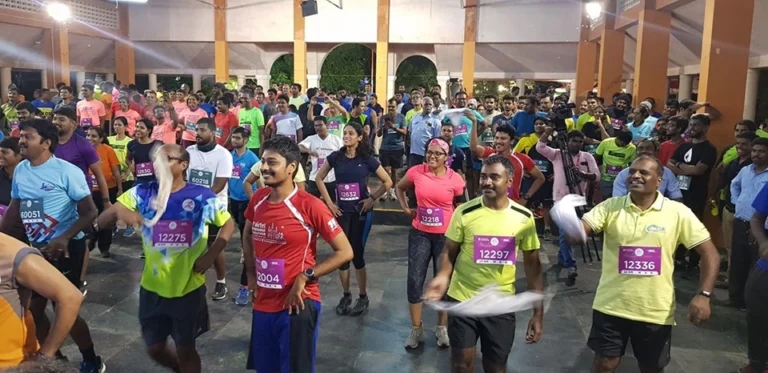 Runners on the course, SBI Green Marathon, 2019, organised by OM Events