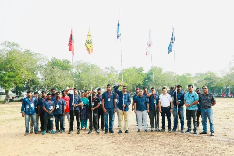 Teams on the ground under the flags, Nokia Sports Fest, 2018, organised by OM Events