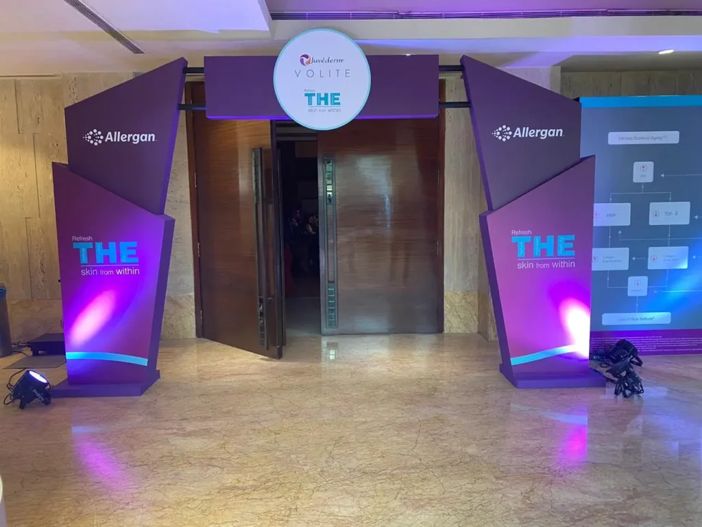 Branded entrance for a pharma company event