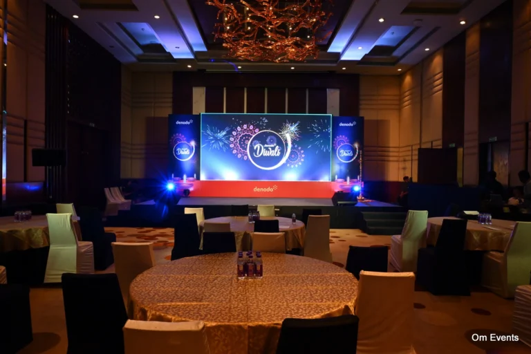 Gala stage with LED backdrop set for an evening programme