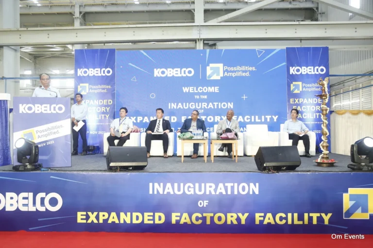 Stage for the inauguration of the expanded factory, Kobelco expanded factory inauguration, 2023, organised by OM Events
