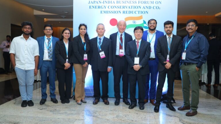 Delegates at the forum backdrop, Japan-India Business Forum on Energy Conservation, 2024, organised by OM Events