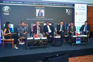 Panel discussion on sustainability in hospitality, Indian Chamber of Commerce sessions, 2025, organised by OM Events