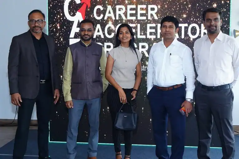 Career Accelerator programme hosts on stage