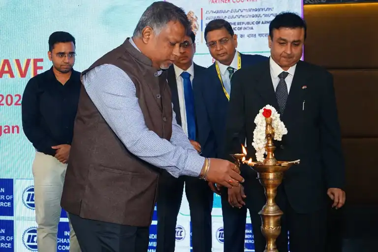 Lamp lighting to open the conclave, Indian Chamber of Commerce sessions, 2025, organised by OM Events