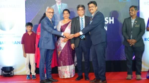Recognition on stage at a Rotary Club event, Rotary Club event, 2025, organised by OM Events