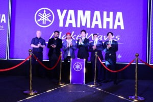 The launch moment at the podiums, Yamaha keyboard launch, 2026, organised by OM Events