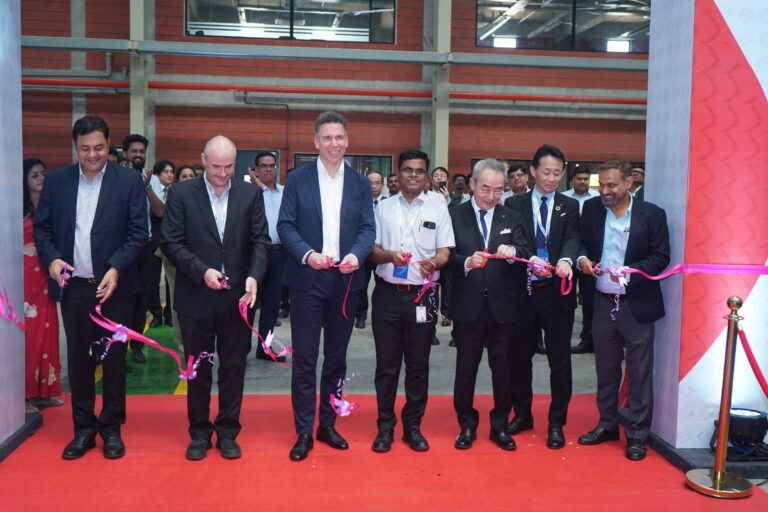 Leadership team at the ribbon, Satrac plant inauguration, 2026, organised by OM Events