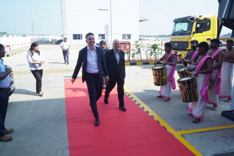 Drummers leading guests down the red carpet, Satrac plant inauguration, 2026, organised by OM Events
