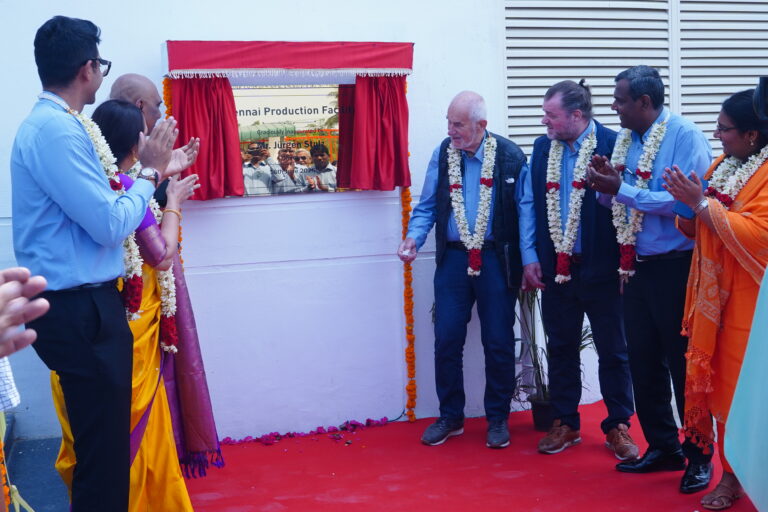 Plaque unveiling with the leadership team, Stulz Chennai factory inauguration, 2026, organised by OM Events