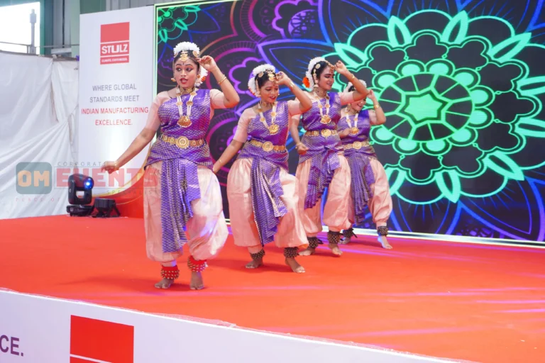 Bharatanatyam before an LED backdrop