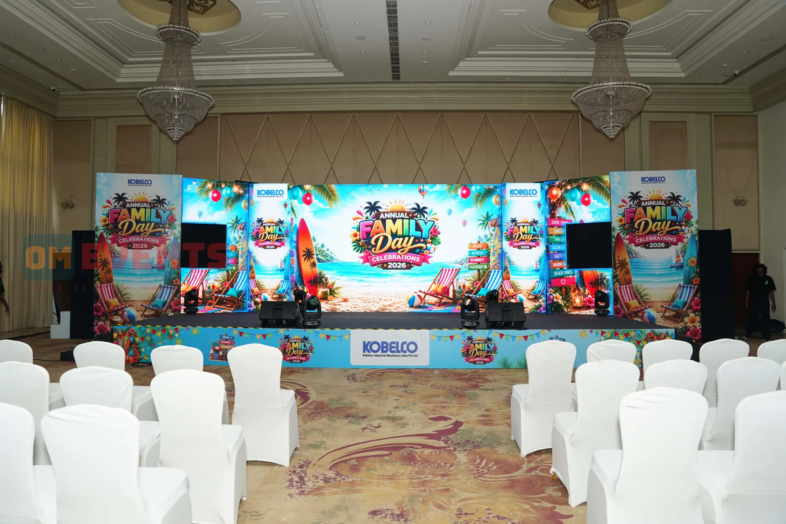Nippon Steel annual family day event stage setup by OM Events