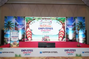 Beach-themed stage for Employees Day Out 2026, Nippon Steel Employees Day Out, 2026, organised by OM Events