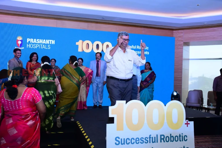Patient story on stage, Prashanth Hospitals technology launches, 2026, organised by OM Events