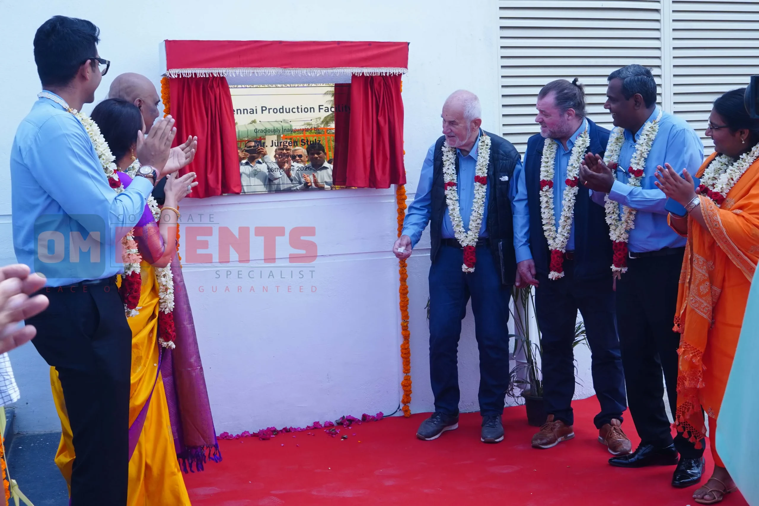 German dignitaries launching the factory name board at inauguration by OM Events