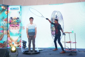 Bubble show on the family day stage, Kobelco Annual Family Day, 2026, organised by OM Events