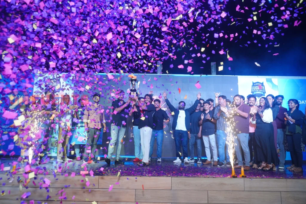 Winning team with the trophy