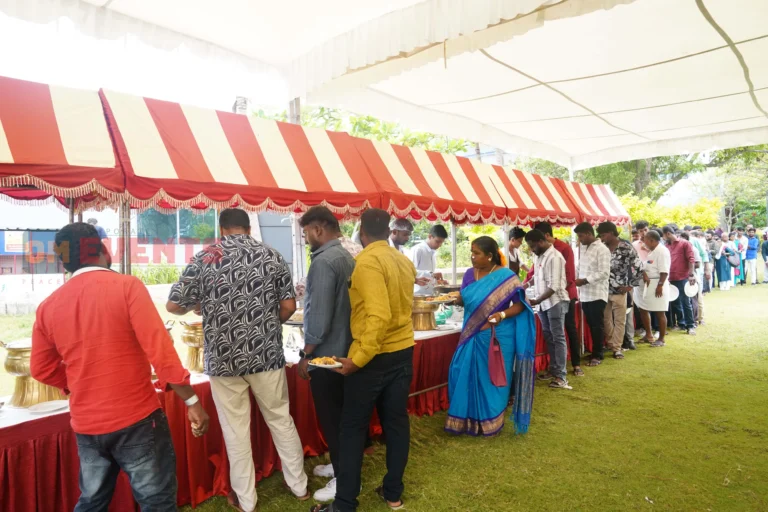 Food counters on the lawn