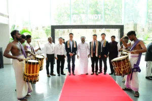 Chenda melam welcome at the door, Raytech office inauguration, 2026, organised by OM Events